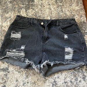 SHEIN curve Black denim shorts 0XL